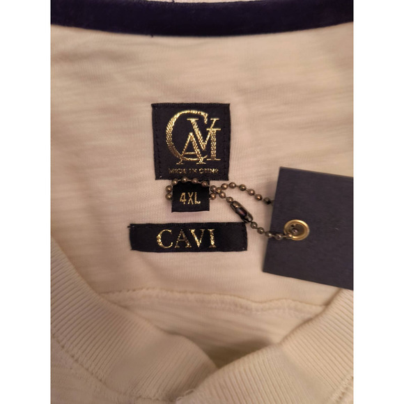 Cavi Long Sleeve 1/4 Button Henley Shirt White Pullover w/pockets Big Tall 4XL - Picture 2 of 14